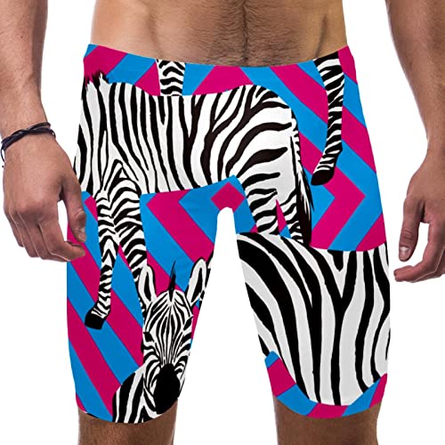 Traje de baño largo masculino de alta resistencia Zebras Tropical Stripe para nadadores