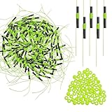SILANON Bobber Stops for Fishing Floats, Slip Bobber Stops with Plastic Beads Bobber Stoppers for Fishing Line Float Bobber Stops String Knots Freshwater Saltwater 100/200pcs