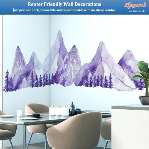 Vinilos Decorativos Montaña Acuarela Morada 3 Piezas miniatura 5