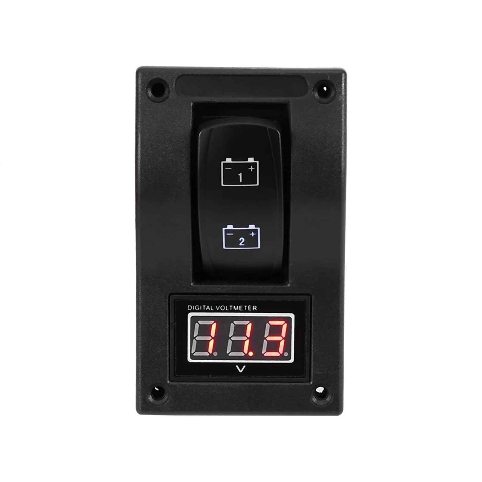 Interruttore Marino, Pannello di prova for doppia batteria a LED con voltmetro for barca da 12 V CC, interruttore a bilanciere On Off On