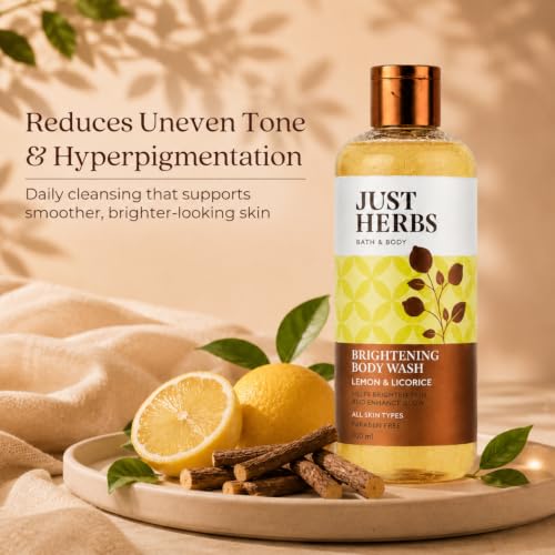 Image of Just Herbs Vitamin C Brightening Body Wash with Lime and Liquorice for Men & Women