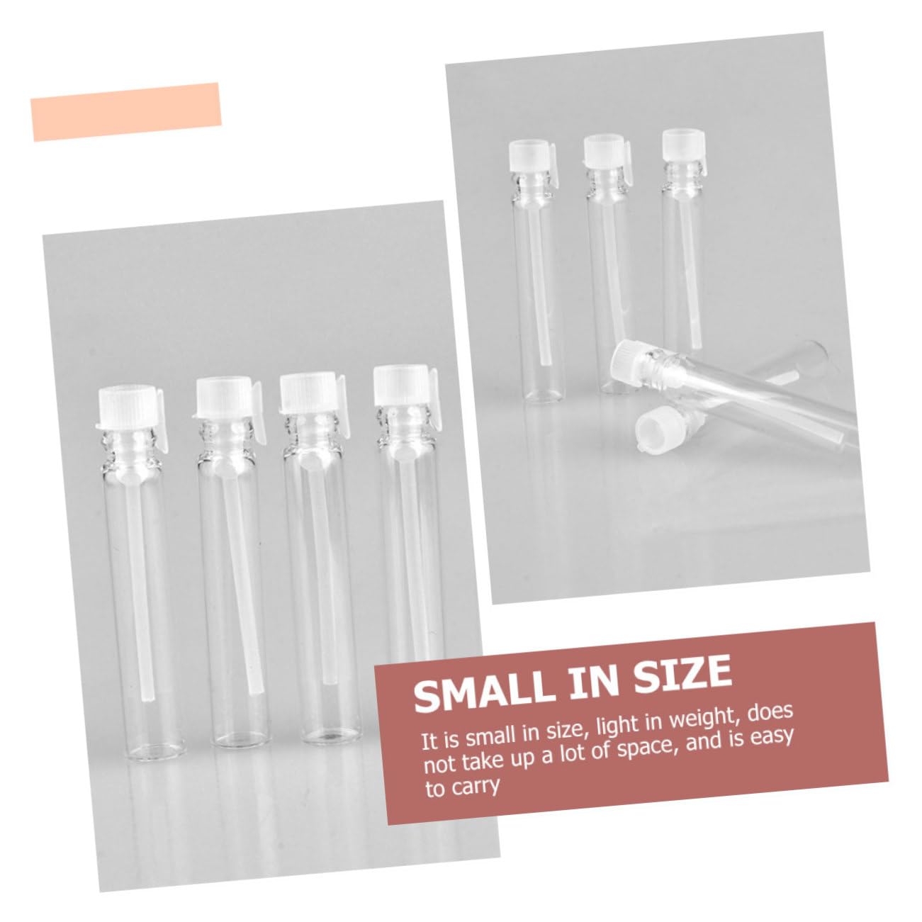 BESTYASH 5 Set Boccette Vuote Vetro Per Profumi E Essenziali Riutilizzabili Trasportabili E Antiscivolo Contenitori Viaggio Per Liquidi Cosmetici 100 Pezzi*5