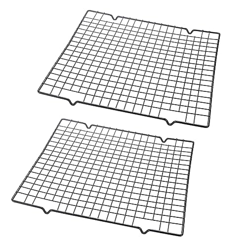 BRIGHTFUFU 2Pcs Biscuit Cooling Rack Durable Silver Baking Cooling Rack for Cookies Bread and Cakes Easy to Clean Kitchen Baking Tool for Home and Professional Use