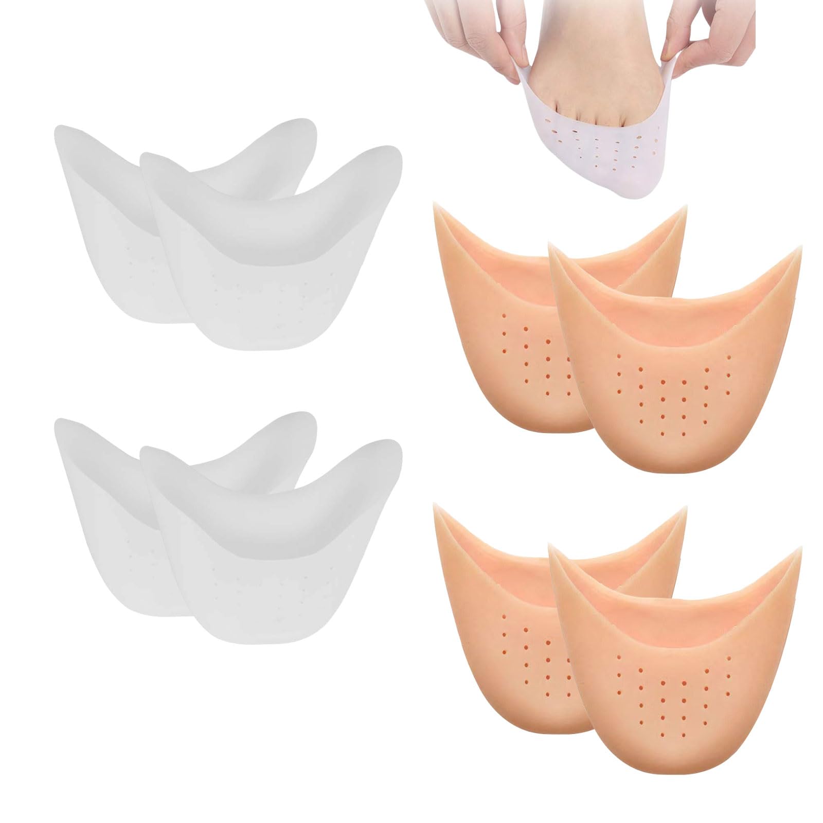 8 PCS Protezione Dita Piedi, Salvapunte in Silicone, Salvapunta per Scarpe a Punta Ballet e Danza Classica, Piede Suggerimento Manicotto