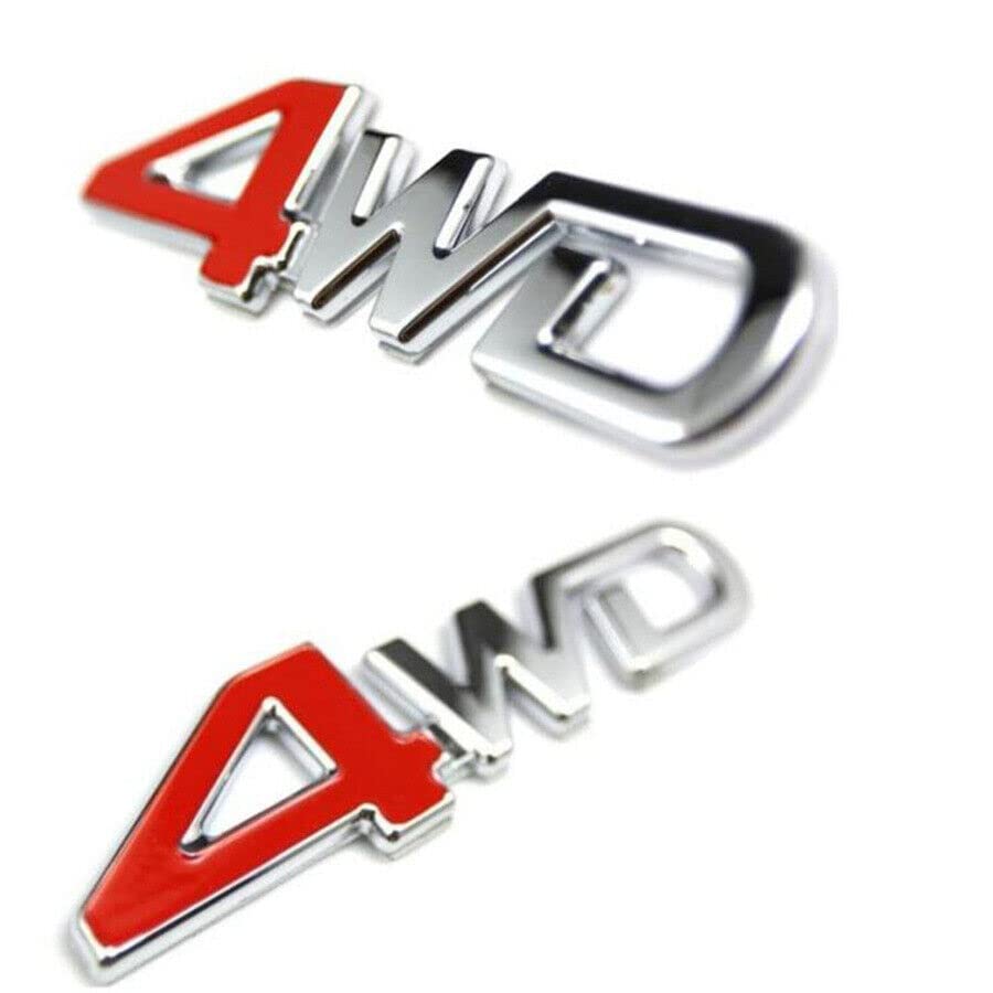 Image of 1x Metal 4WD Emblem Letter Fender Trunk Badge Sticker 3D Decal Nameplate for AWD Off Road SUV Auto Cars Trucks (Chrome)