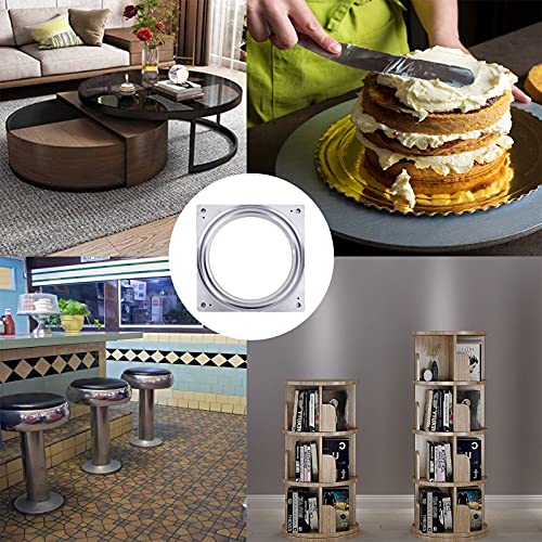 8Pack 6Inch Lazy Susan Hardware 5/16" Thick Square Lazy Susan Turntable Bearings Plate, 500Lbs Capacity Rotating Swivel Bearing Plate, Lazy Susan Turntable Base For Serving Trays, Kitchen, Table #TOP5