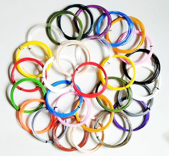 Image of Creative Multicolored Printing PLA Filament for 3D Pen (1.75 mm Thickness, 5 m Each) - Set of 10
