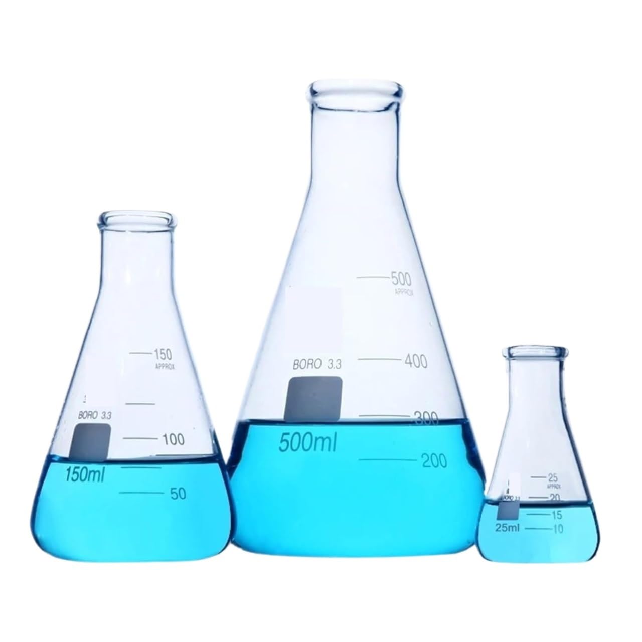 Kategoria: Szkło stożkowe, Szklana kolba stożkowa, miarowa, 2 sztuki/opakowanie pogrubiona, laboratoryjna Erlenmeyera z borokrzemianu, sprzęt laboratoryjny(500mL)