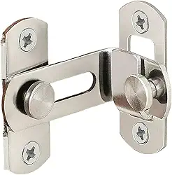 Youtek - Trinco Trava Porta Tranca Ferrolho Fecho Em Inox Super Resistente (Curvo)