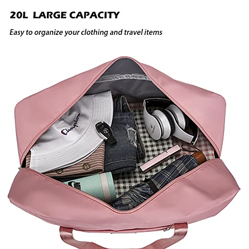 Image of Travel Duffel Bag, for Spirit Airlines Personal Item Bag 18x14x8 Carry on Luggage Bag, A-Pink, 17 inchL X 6 inchW X 13 inchH, Carry on Travel Bag
