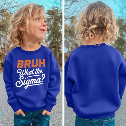 Boys Graphic Sweatshirts Bruh What the Sigma Funny Hoodies for Teen Boy Kids Long Sleeve Pullover Shirt 5-13 Years3