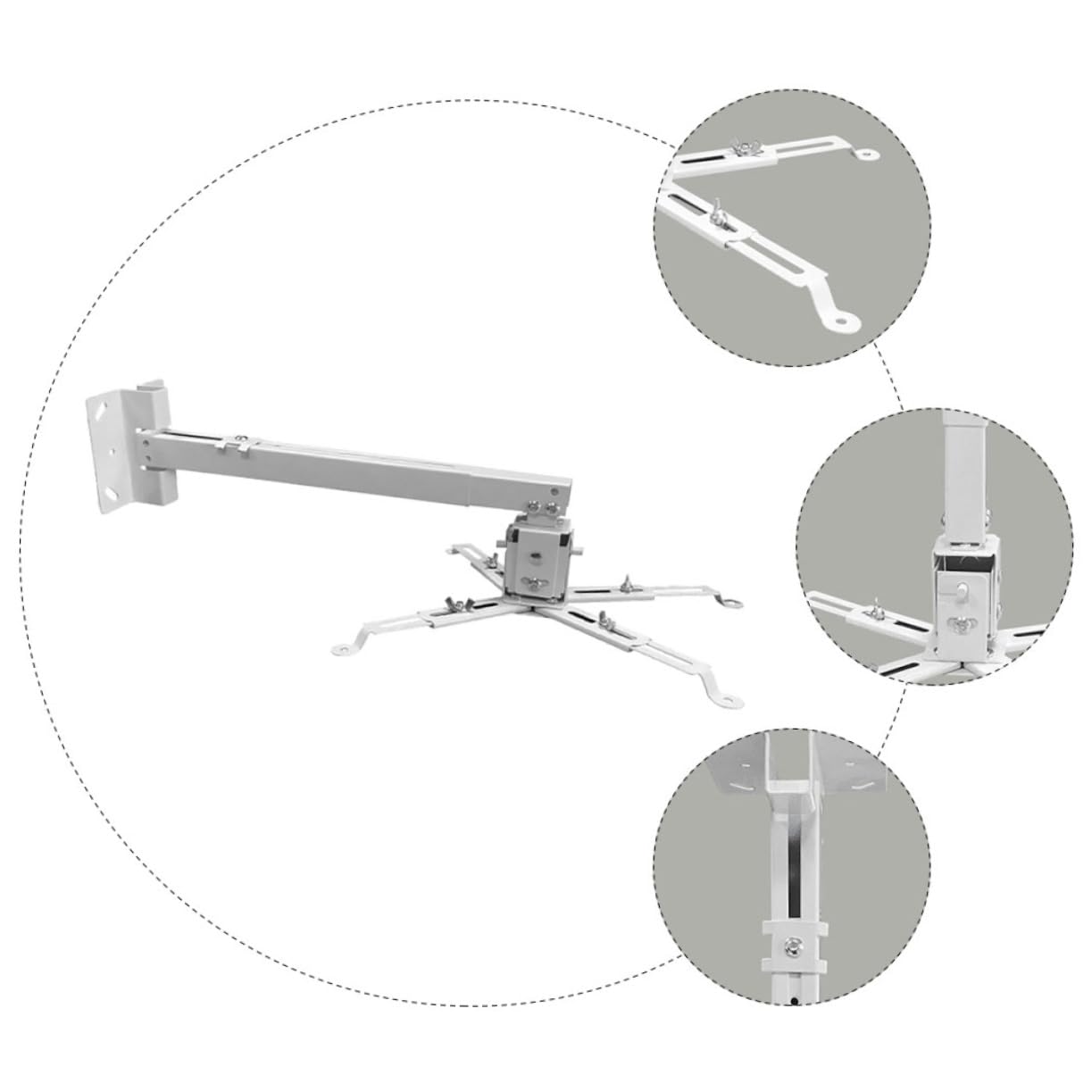 DOITOOL Support de Plafond pour Vidéoprojecteur en Acier au Carbone, Longueur Réglable 40-65cm, Installation Facile pour Usage Domestique