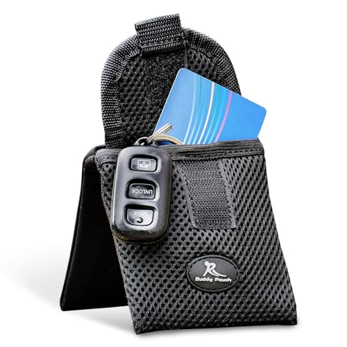 Running Buddy Mini Magnetic Belt Bag - Magnetic Quick-Attach Workout Belt - Water-Resistant Waist Bag - 3.75 x 4 in Black