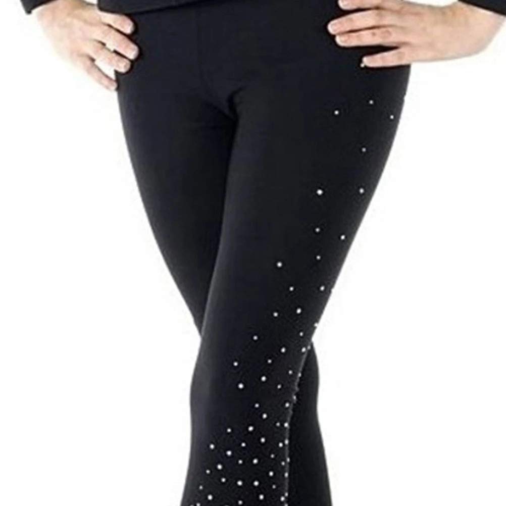 Dziewczęce zimowe spodnie do łyżwiarstwa figurowego Damskie spodnie/spodnie do jazdy na łyżwach w spiralne paski Legginsy Elastyczny Spandex Trening/Zawody Odzież łyżwiarska
