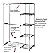Whitmor Freestanding Portable Closet Organizer – Heavy Duty Black Steel Frame - Double Rod Wardrobe Cloths Storage With 5 Shelves & Shoe Rack for Home or Office – Size: 45-1/4 x 19-1/4 x 68”