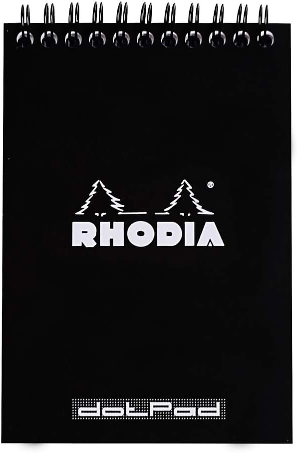 Rhodia - Wirebound Notepad - Graph - 80 Sheets - 8 1/4 x 11 3/4" - Black