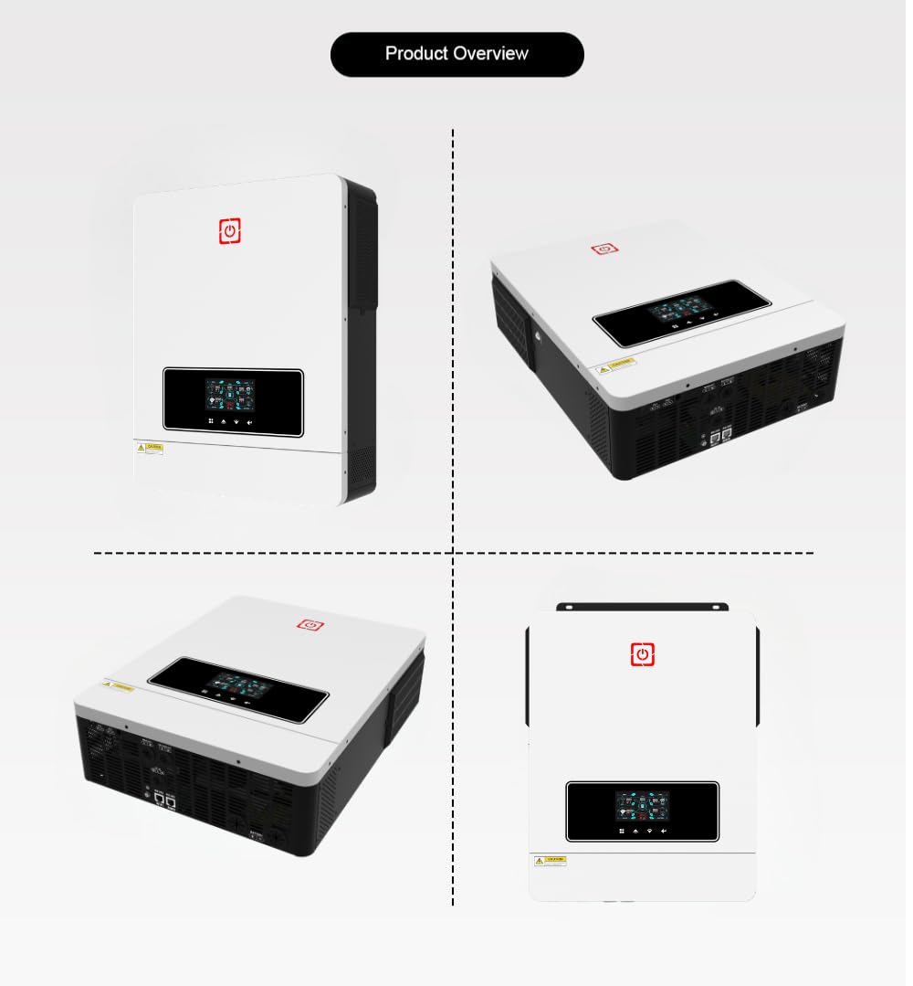 MAX 10,2 kW Inversor Solar Híbrido 48 V 10 200 W Monofásico Pure Sinus On Grid Off Grid MPPT 160 A Doble Entrada PV 10 800 W WiFi GPRS Doble Salida Funcionamiento Sin Batería