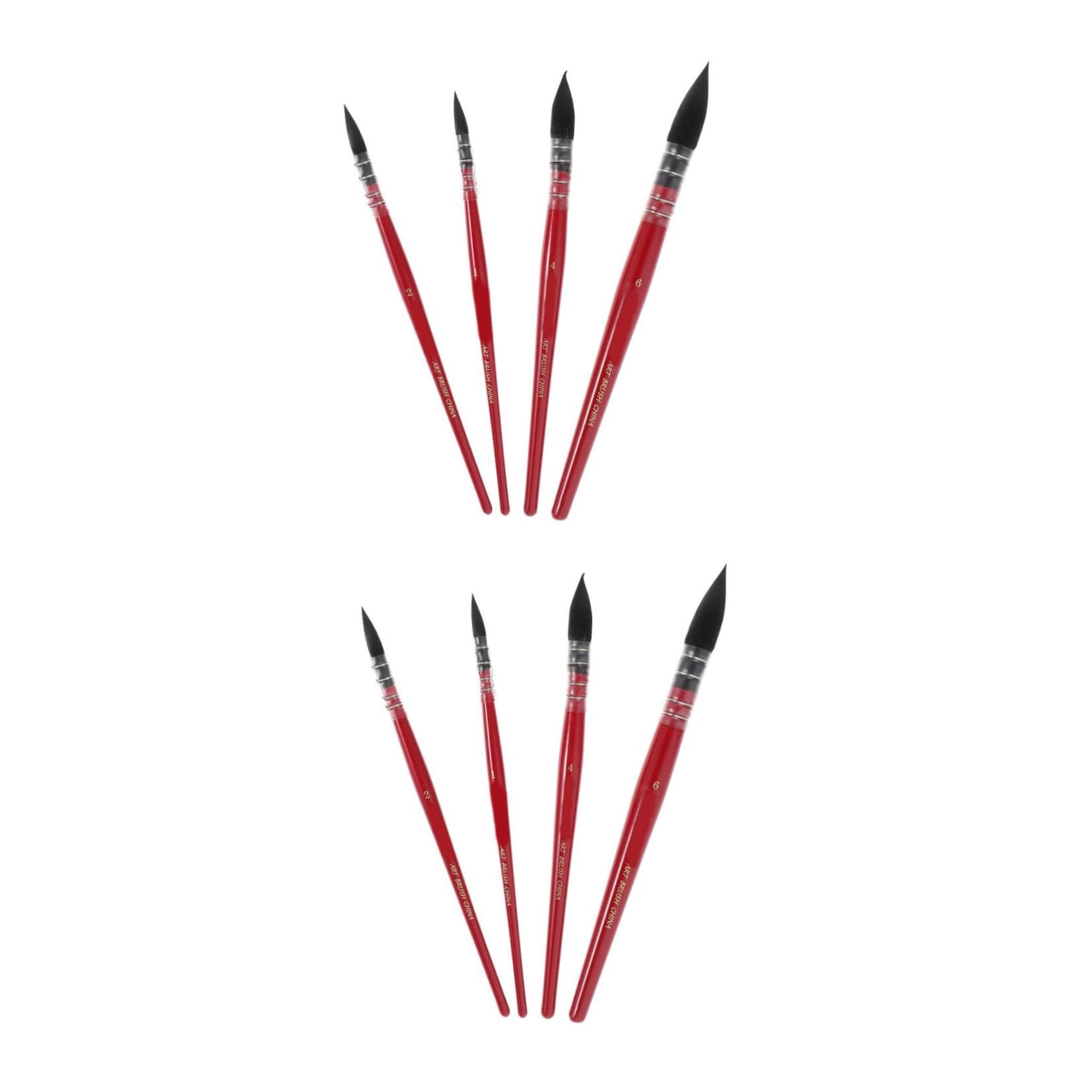 Lurrose 2ensembles Pinceaux Nylon avec Poignée pour Peinture Artistique pour Peinture Et Dessin pour Détails Et Surfaces
