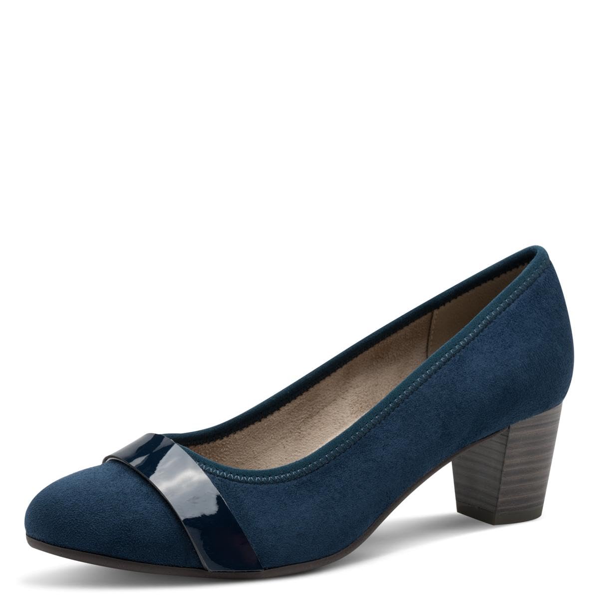 Jana Women’s Pumps with Glitter Details Vegan, Navy/Navy Pat, 6 UK