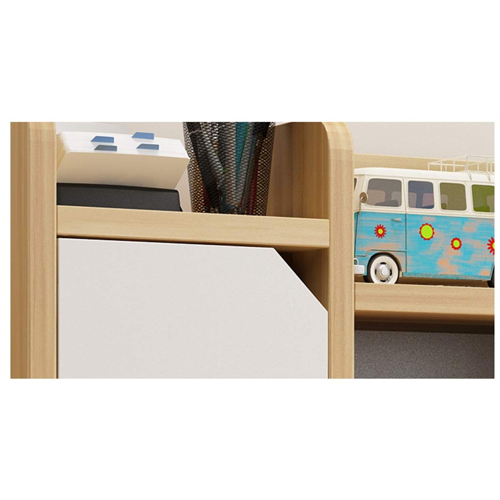 Bookcases Wood Desktop Bookshelf With 2 Drawers Desk Organizer Office Storage Rack Free Style Display Shelf Stand Shelf Countertop Bookcase Decoration(Natural-A)