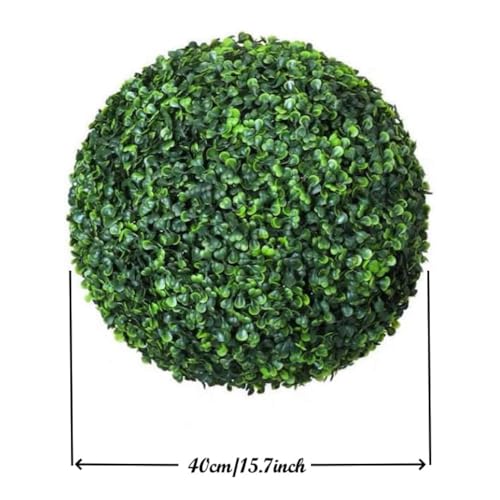 Tonchean GM241 2 Pcs 15.7 Inch Artificial Plant Boxwood Balls Faux Topiary Ball Topiary Realistic Round Trees Decorative Balls thumb #1