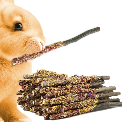 Image of SunGrow Apple Sticks, Wood Chew Treats for Rabbits, Chinchillas, Bunny, Hamster, Squirrel, Guinea Pigs, Small Animals Molar Pet Chew Toys for Teeth Grinding (20 Pcs)