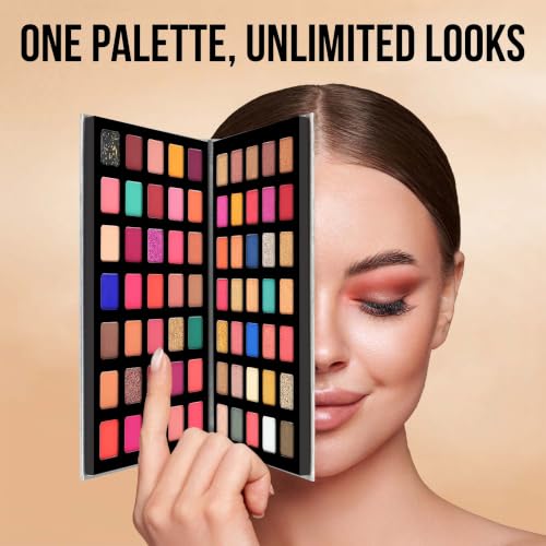 Image of Colors Queen 70 Multi-Color Eyeshadow Palette | Highly Pigmented and Long Wearing Eye Shadow Palette with Matte, Shimmer & Glitter Shades | Easy to Blend, Minimal Fall Out for Eye Makeup (70 Color)