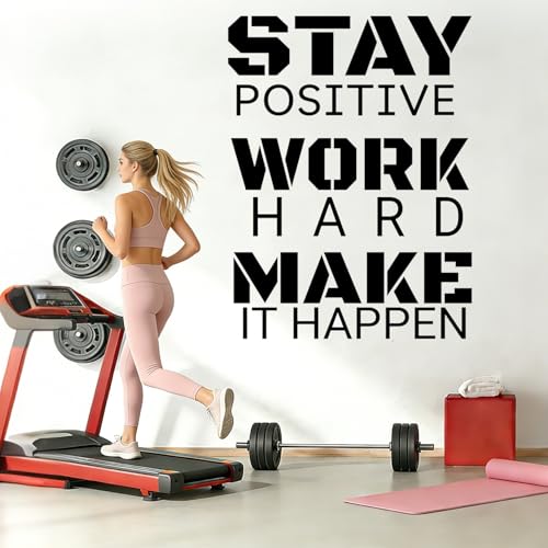 Motivational Gym Wall Stickers for Home Gym - Inspirational Wall Decals with Quotes, Workout Room...