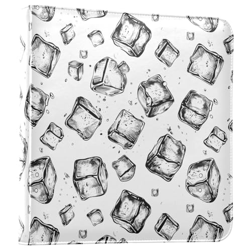JIPONI Cool Ice Cubes Large Photo Album, DIY Leather Cover Scrapbook Albums for 4x6 5x7 6x8 Pictures, Self Adhesive Memory Book for Wedding, Baby, Family