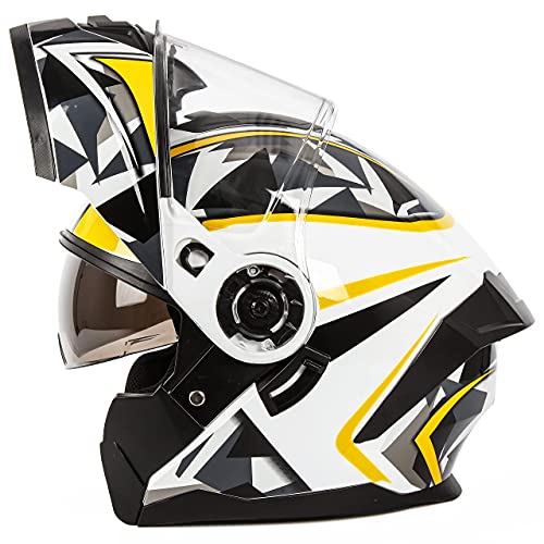 Helmo Full Face Motorcycle Helmet Dual Visors Flip Up Helmet Dot Approved Size L #TOP3