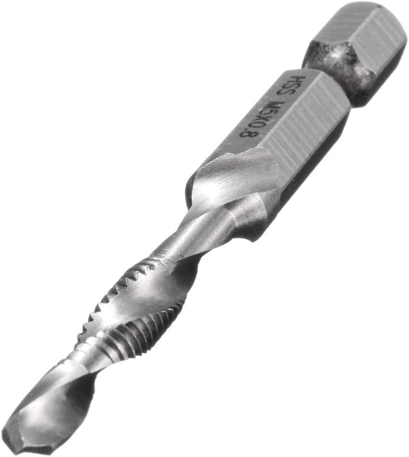 1/4 Inch Hex Shank HSS M4/5/6/8/10 Metric Screw Tap Combination Drill Tap Bit Drill Bits