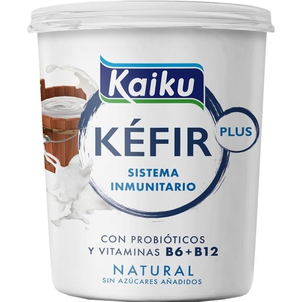 (6 Unidades de 350g.) KAIKU Kéfir con probióticos, vitaminas B6 y B12 (NATURAL)