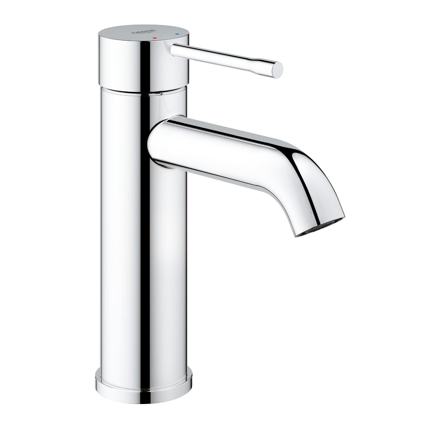 Grohe Essence - Grifo de lavabo, monomando con cuerpo liso, con limitador ecológico de temperatura, Tamaño S, (1/2") (Ref. 23590001)