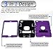 MAKEIT CASE for iPad mini Case, for iPad Mini1/ 2/3 Case, 3in 1 Heavy Duty Full-Body Protection Kickstand Combo Hybrid Impact Silicone Hard Case Cover for iPad mini 1/2/ 3 (Black/Purple)