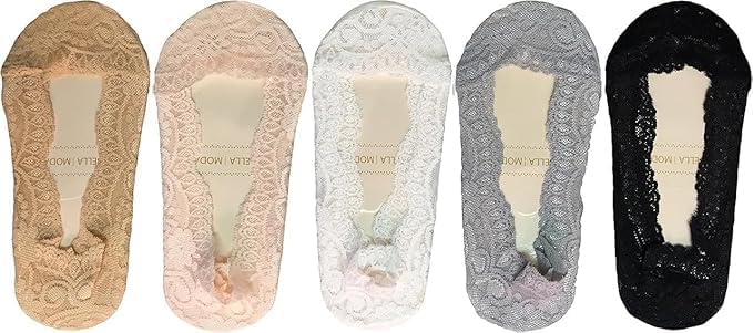 Women's No Show Lace Socks, Low Cut Invisible Liner Socks, Multicolor,-image-36