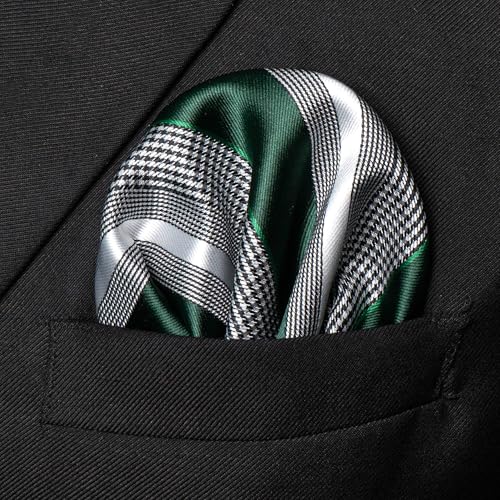 Image of JEMYGINS Mens Striped Tie and Lapel Pin Necktie Pocket Square and Tie Clip Sets for Business Casual 4PCS