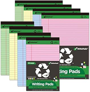 KAISA Colored Legal Pad 15lb Recycled Paper Writing Pad, 4pcs 5
