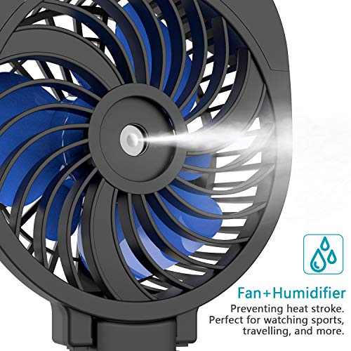 OPOLAR Handheld Misting Fan, 2600mAh Battery Operated Portable Fan with Personalized Cooling Humidifier, Water Spray Fan, Quiet USB or Rechargeable Battery Powered, 3 Settings Mini Mister Fan