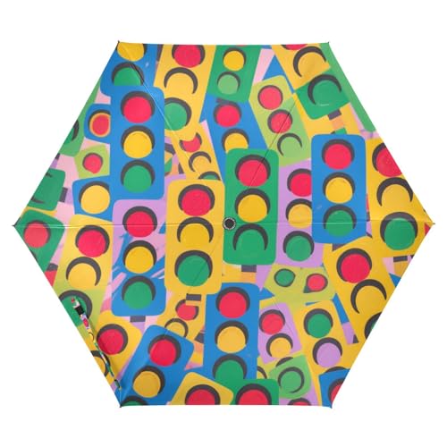 EtherSpher Colorful Cartoon Cute Signal Light umbrella auto open 39 Inch auto open close Umbrellas For Rain for Good for Car, Golf, and On-the-Go Outdoor Defence Accessories de lluvia