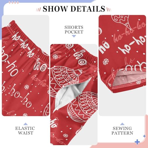 Santa Laugh Christmas Ball Boys Long Pants Soft Trousers Elastic Waist Kids Lounge Bottoms with Pockets S-XL4