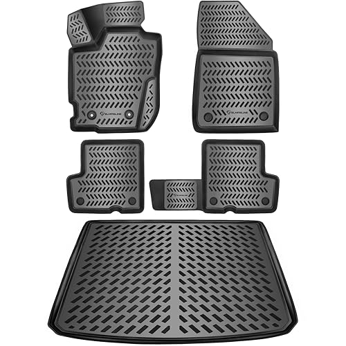 ELMASLINE 3D Tapis de Sol et Tapis de Coffre pour Dacia Duster II (4x4) à partir de 2018 | Tapis de Voiture et Bac de Coffre | Accessoires Auto