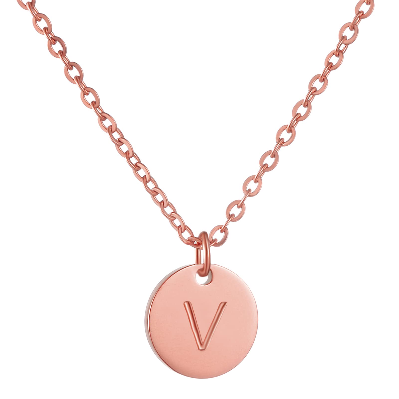 AFSTALR Damen Initialen Kette Buchstaben Anhänger Gold/Rosegold/Silber Kette mit Herzen Geburtstagsgeschenk für Mädchen