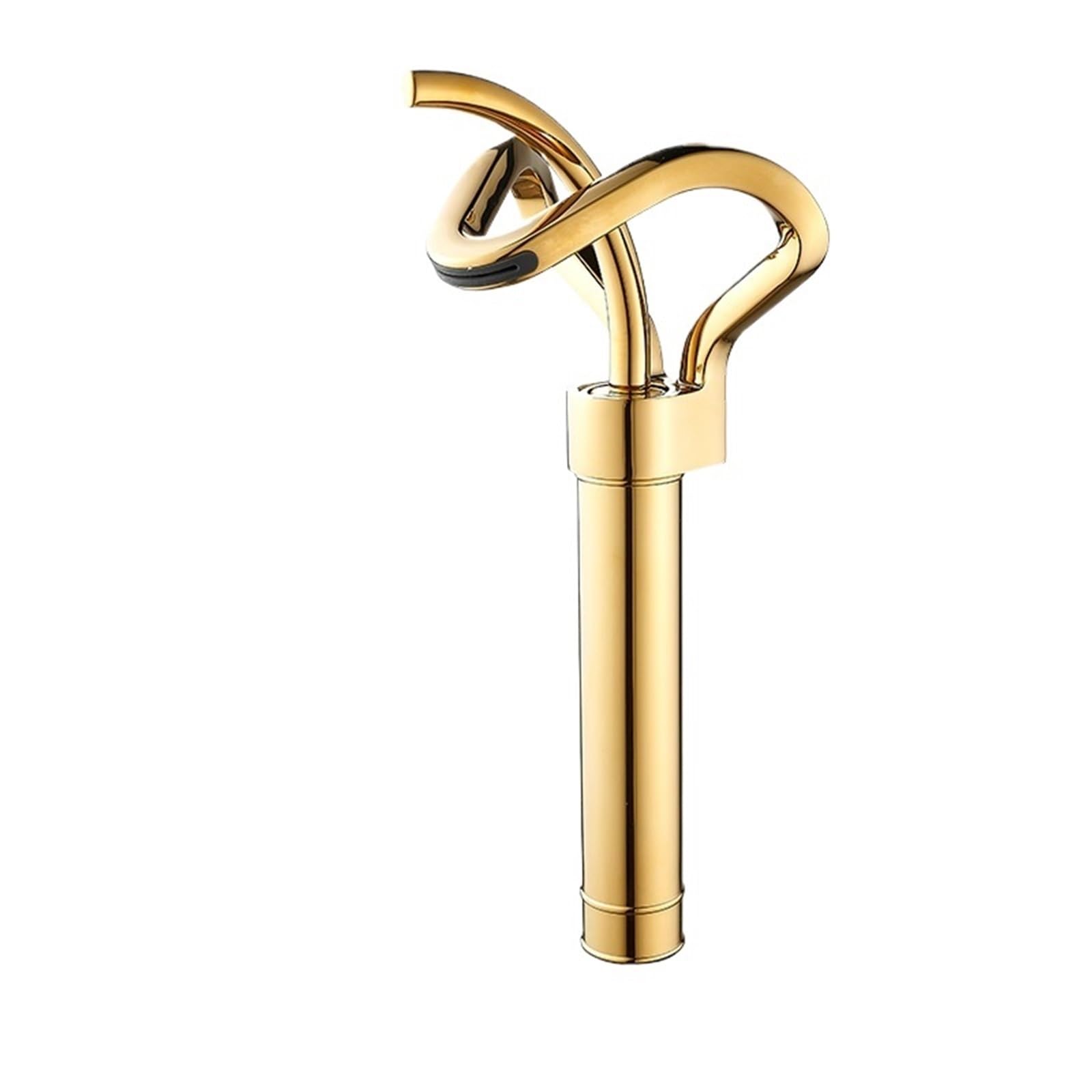 Lyvqzpwlr Golden Tall Bathroom Basin Pillar Taps, Waterfall Bathroom Basin Faucet Deck Mounted Hot Cold Mixer Brass Body Multicolor(Golden Tall)
