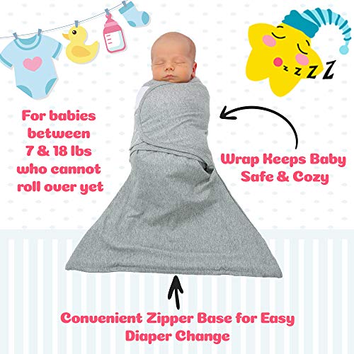image for SleepingBaby 100% Cotton Zippy Swaddle - Baby Swaddle Blanket with Bot