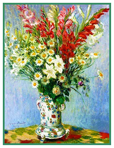 Orenco Originals Bouquet Lilies Gladiolus by Claude Monet Counted Cross Stitch Pattern