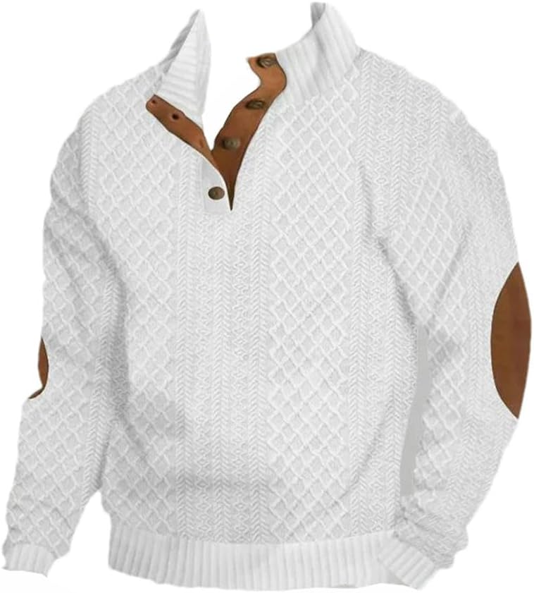 autumn and winter men's outdoor casual standing collar long sleeved knitted pullover sweatshirt