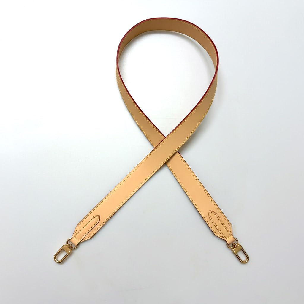 Breit Schulterriemen Beige Echte Leder Taschengurt Handtaschenriemen Tragerieme 30 mm Kompatibel mit Monogram Azur Graceful mm,pm,Artsy (Vachetta Leather Strap-96)