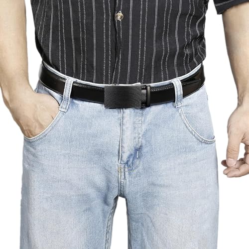 Man's Genuine Leather Ratchet Belt, Suitable for Busines4