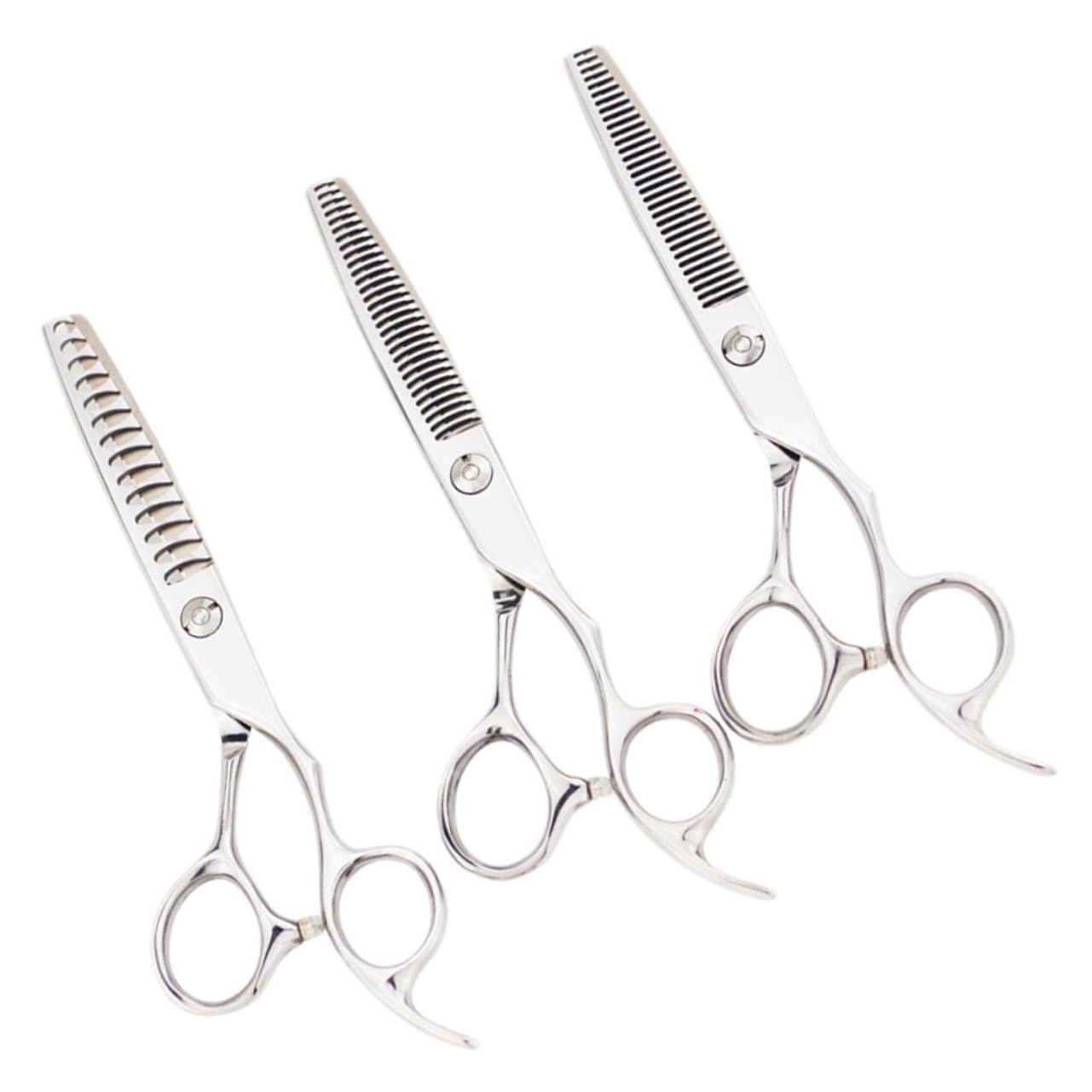 Healeved Tijeras de Peluquería Profesional de Acero Inoxidable, Corte Preciso y Uniforme, Diseño Ergonómico, 3 Piezas para Salón y Uso Diario
