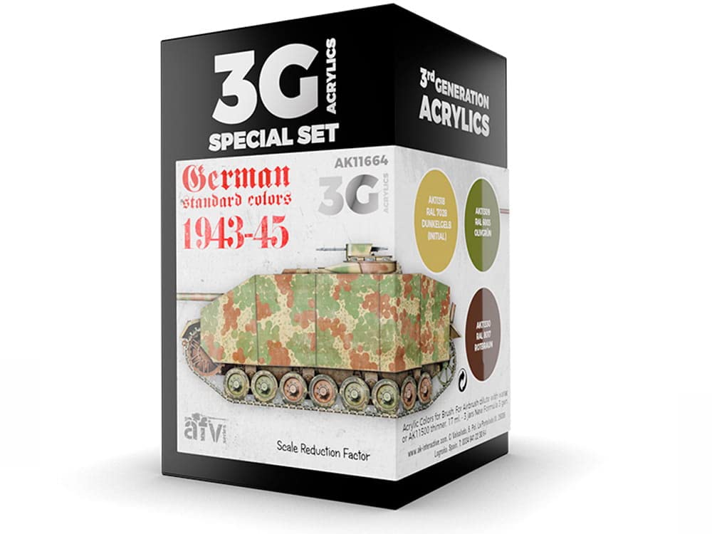 Ak Interactive Ak Acrylics 3Gen Avf Set Ak11664 German Standard 44-45 Combo 3G (3X17ml)